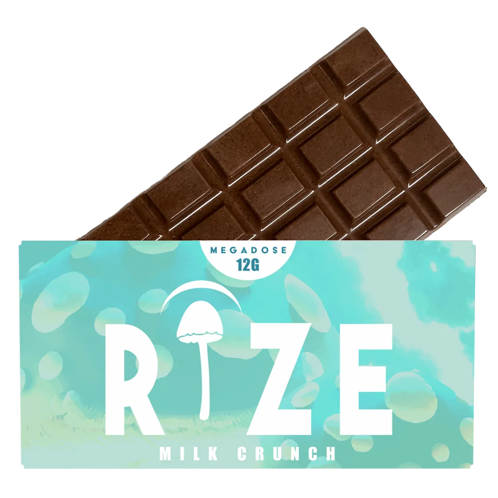Rize | Milk Crunch Mushroom Chocolate Bar | Megasdose 12g Bar